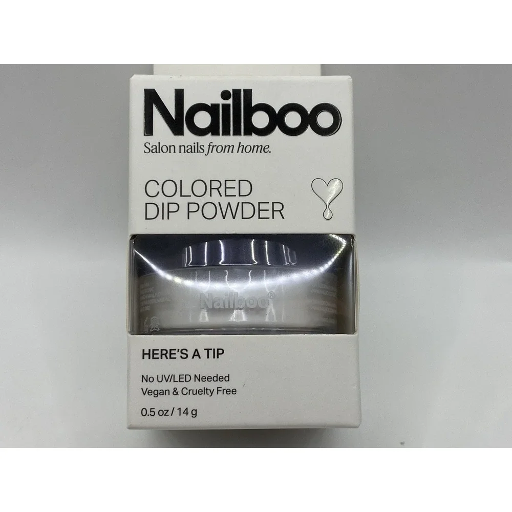 Nailboo Colored Dip Powder Here's A Tip (White) 14g 0.5 oz No UV LED New Box